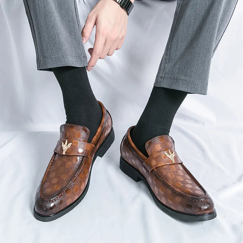 Zapatos de Loafer de Cuero Genuino para Hombre Fashion, Elegantes y Cómodos