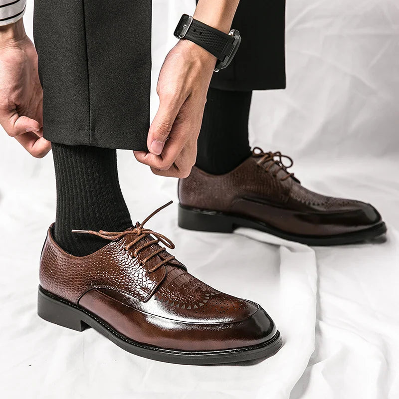 Zapatos de cuero auténtico para hombre